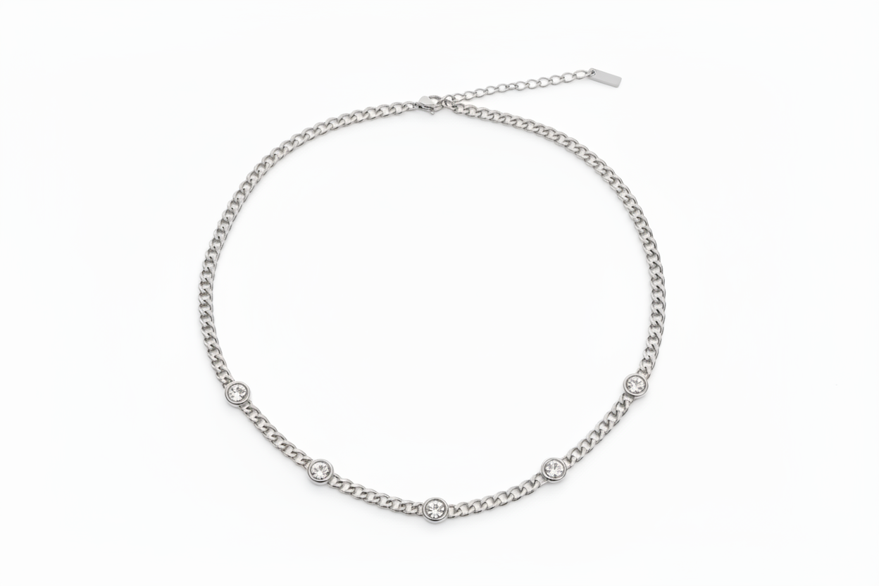 Half Tennis Necklace