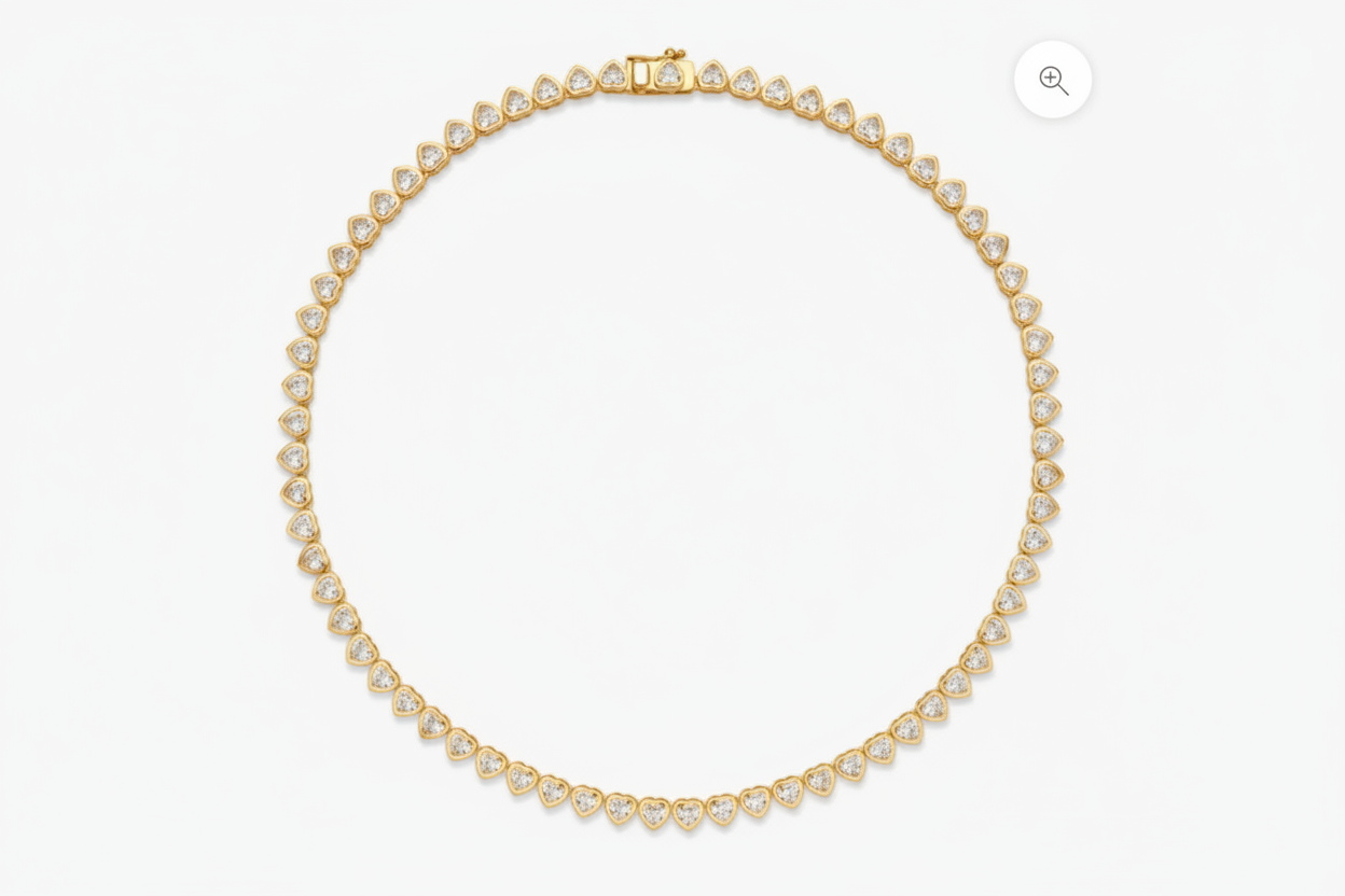 Heart Tennis Necklace