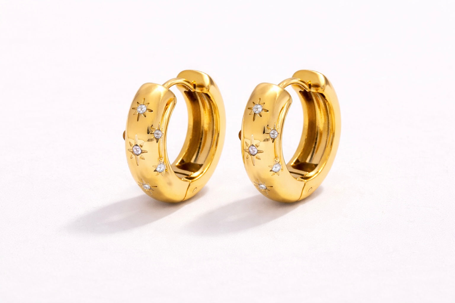 Starburst Diamond Hoop