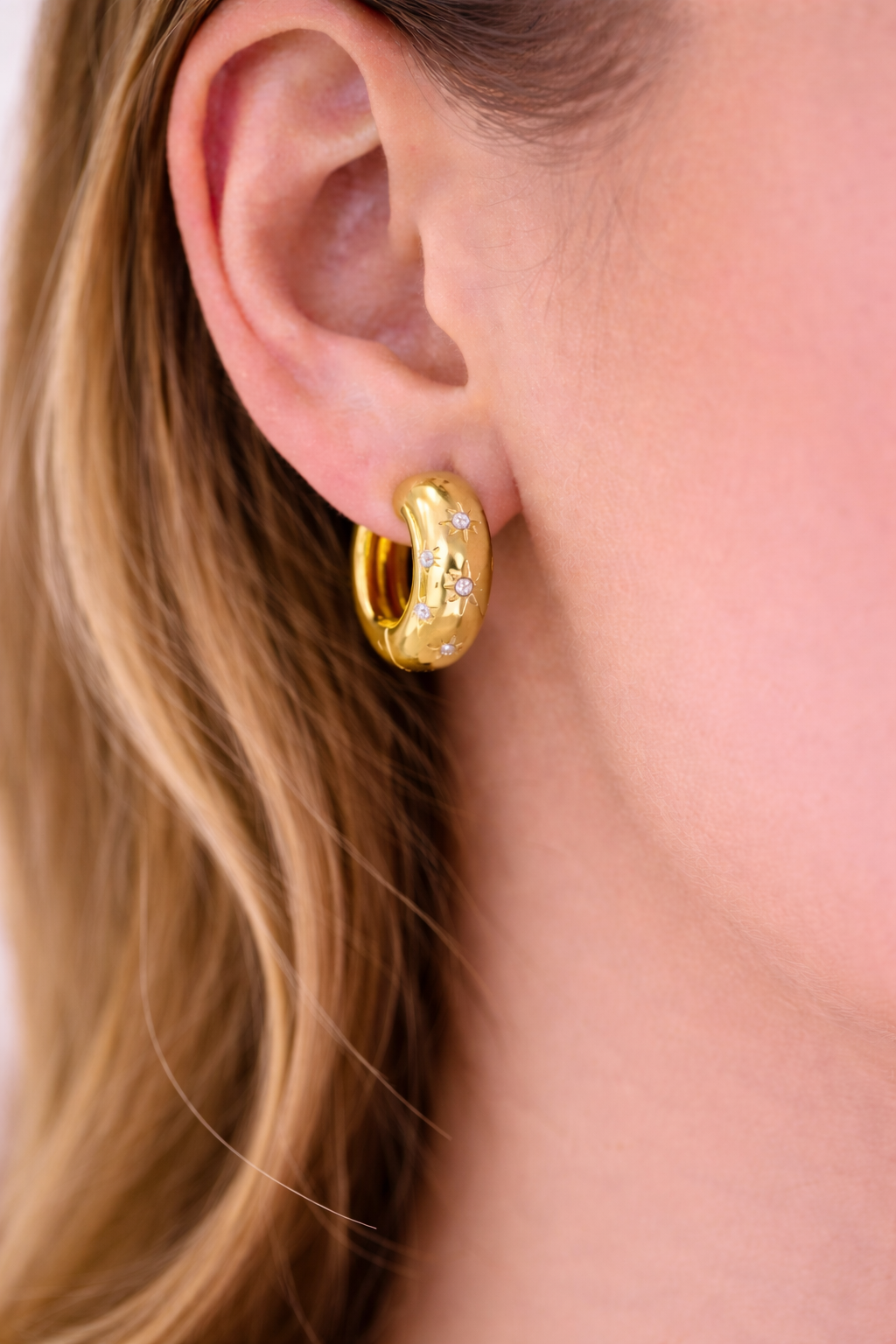 Starburst Diamond Hoop