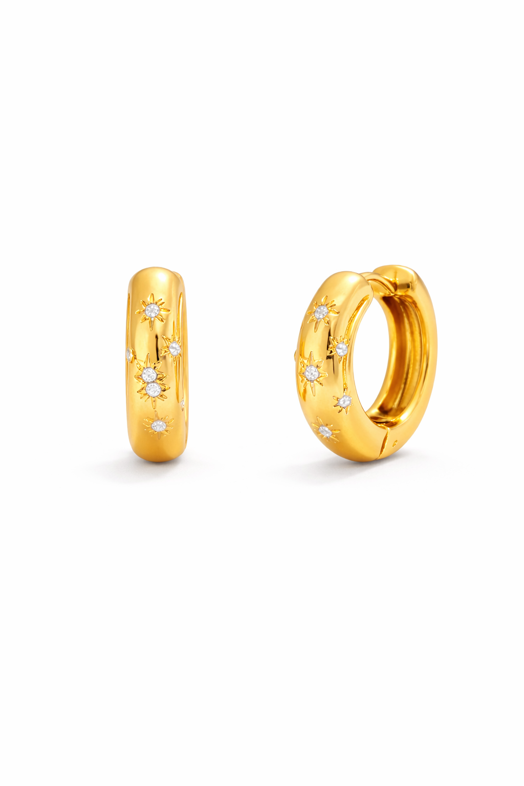 Starburst Diamond Hoop