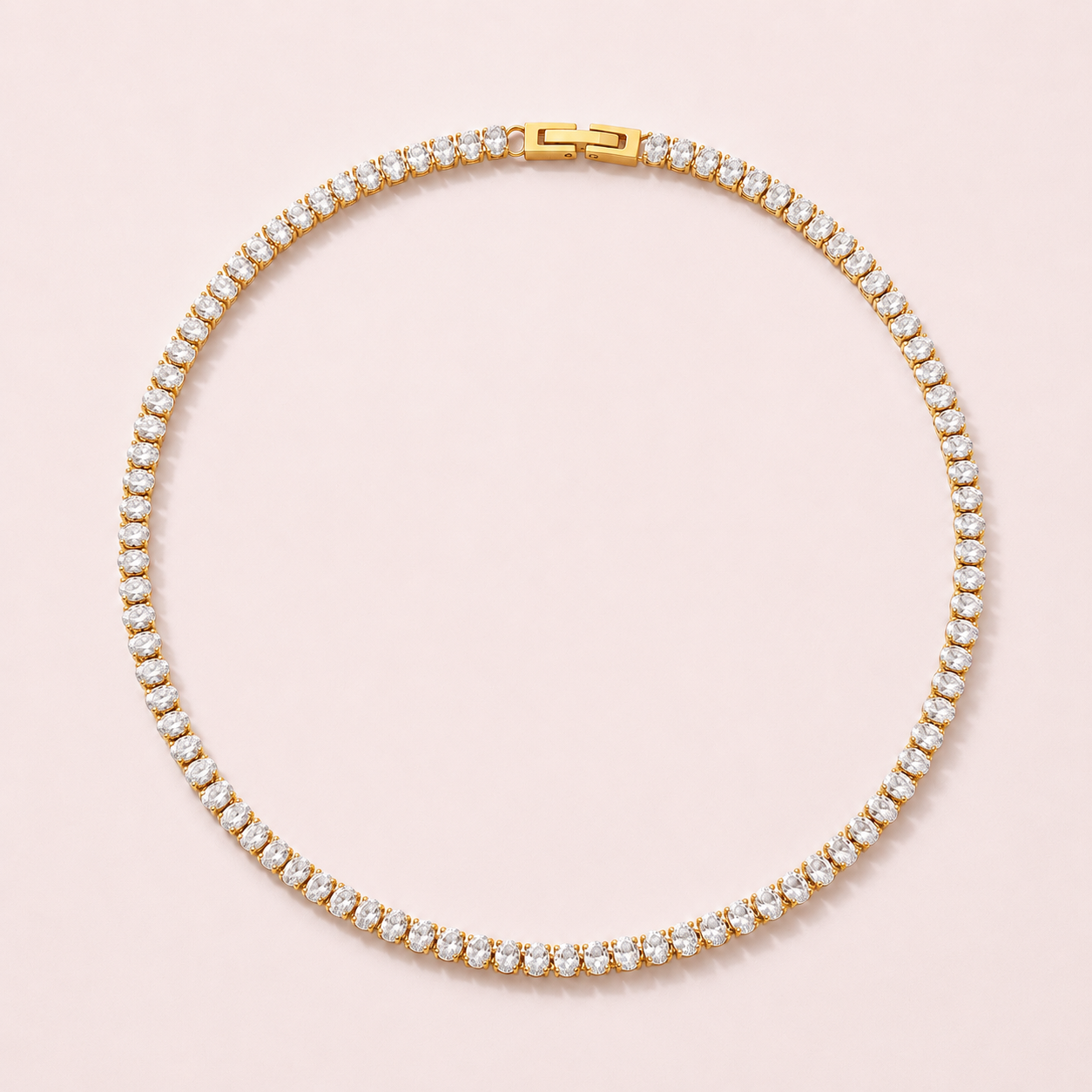 Oval Tennis Necklace